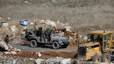 عربة عسكرية إسرائيلية في الجولان السوري