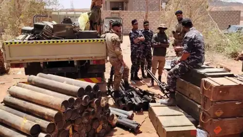 أسلحة عثر عليها الجيش الليبي في سبها
