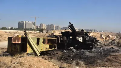 من القصف الإسرائيلي لدمشق الشهر الماضي