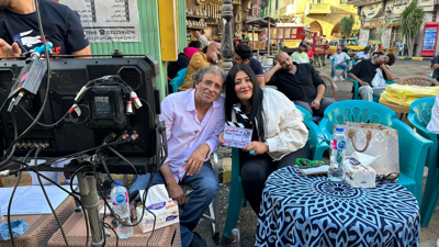 الفنانة التشكيلية شاليمار شربتلي وزوجها المخرج خالد يوسف