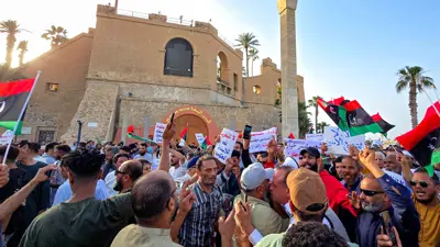 من الاحتجاجات الأخيرة في العاصمة الليبية طرابلس