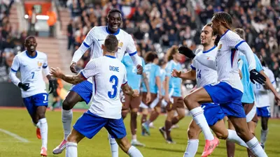 منتخب فرنسا في مباراة بلجيكا