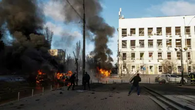 نيران في كييف إثر هجوم روسي