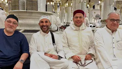 أحمد سعد خلال أدائه الحج