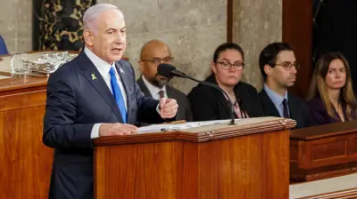 رئيس الوزراء الإسرائيلي بنيامين نتنياهو يتحدث أمام الكونغرس الأمريكي 