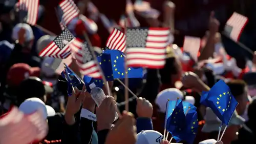 أعلام الولايات المتحدة والاتحاد الأوروبي