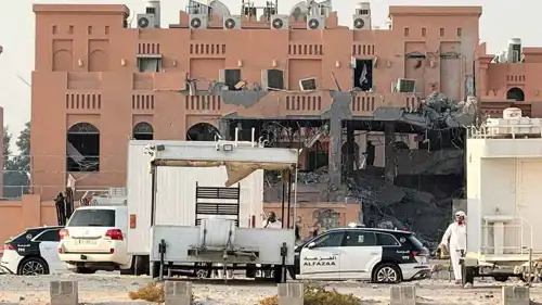 المبنى الذي استدفته الضربة الإسرائيلية في قطر