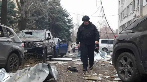 آثار استهداف روسي في مدينة دنيبرو