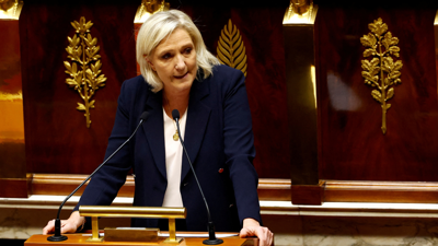زعيمة حزب التجمع الوطني الفرنسي مارين لوبان