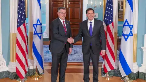 وزير الخارجية الأمريكي ماركو روبيو ونظيرة الإسرائيلي جدعون ساعر