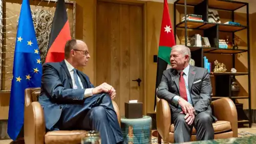 الملك عبد الله الثاني، والمستشار الألماني فريدريش ميرتس