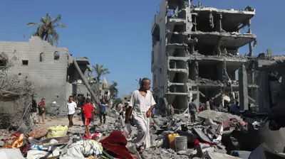 جانب من الدمار الذي تسببت به إسرائيل في غزة