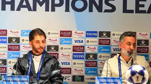 حسن عبد الكريم في المؤتمر الصحفي قبل لقاء الزوراء والنصر