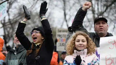 من الاحتجاجات المنددة بإجراءات ترامب ضد الجامعات