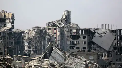 جانب من الدمار في غزة نتيجة الهجمات الإسرائيلية