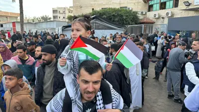 احتفالات الغزيين بوقف إطلاق النار