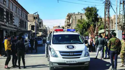 سيارة شرطة تابعة للحكومة السورية الجديدة