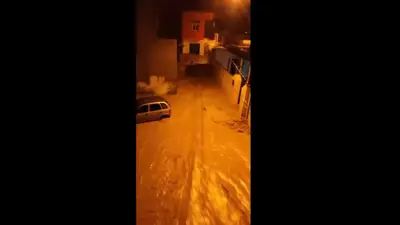 جانب من السيول في نابل