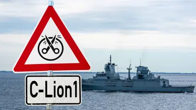 صورة رمزية لكابل بحري انقطع في بحر الشمال