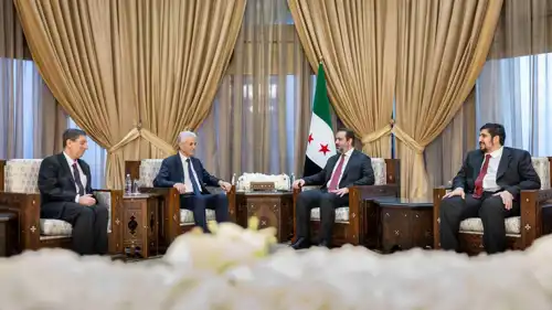 وزير الخارجية السوري أسعد الشيباني يلتقي وفدًا من المجلس الوطني الكردي 