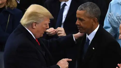 لقاء سابق بين الرئيسين أوباما وترامب