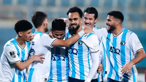 احتفال لاعبي بيراميدز