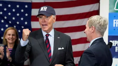 بايدن في مقر الحزب الديمقراطي بنيوهامبشير