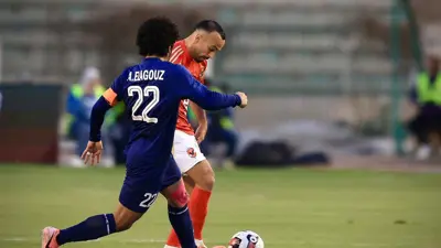 من مباراة الأهلي وإنبي في الدوري المصري