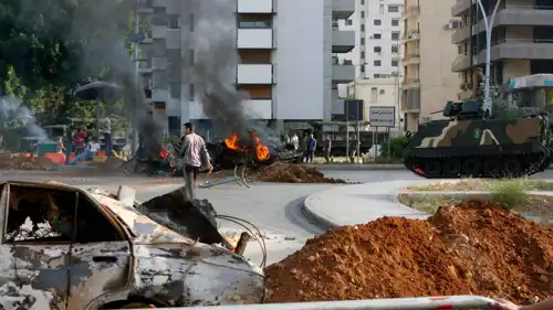 من الاشتباكات في أحداث 7 أيار وسط بيروت 