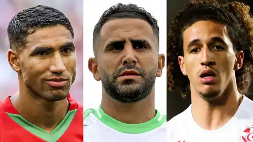 حنبعل المجبري ورياض محرز وأشرف حكيمي