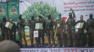 خلال إطلاق سراح عدد من الرهائن الإسرائيليين في قطاع غزة