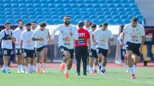 محمد صلاح في تدريبات منتخب مصر