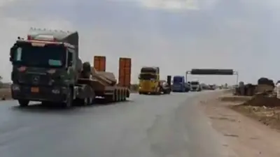 جانب من الرتل العسكري الأمريكي المغادر