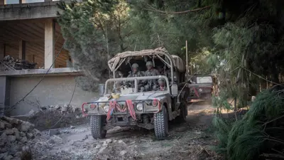 آليات عسكرية خلال التوغل في جنوب لبنان