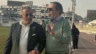 مدحت العدل وعمرو الجنايني في ملعب الزمالك