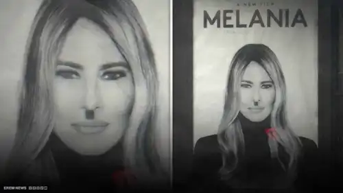 "شارب هتلر" وقرنا شيطان.. ملصقات فيلم ميلانيا تحت الهجوم في أمريكا