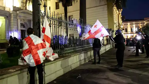 مظاهرات في جورجيا مع إعلان فوز الحزب الحاكم في الانتخابات