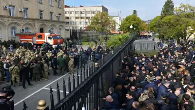 جانب من المظاهرات في أبخازيا