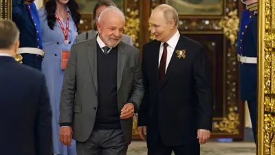 الرئيس البرازيلي دا سيلفا ونظيره الروسي فلاديمير بوتين