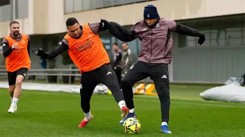 مبابي وأرنولد ف يتدريب ريال مدريد الأخير قبل مواجهة فالنسيا