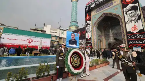 من مراسم جنازة علي شمخاني مستشار الأمن القومي الإيراني