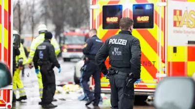 قوات من الشرطة الألمانية في موقع هجوم سابق