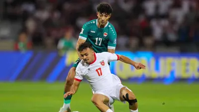 من مباراة العراق والأردن