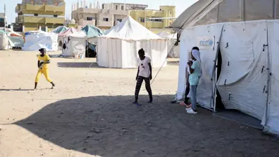 خيام نازحين في بورتسودان