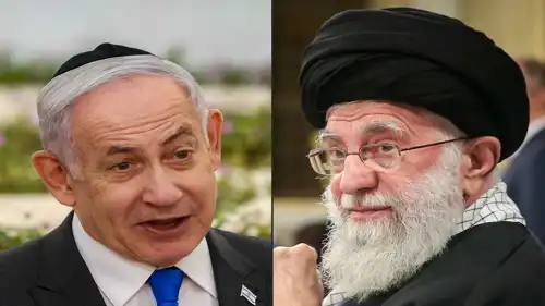 المرشد الإيراني خامنئي ورئيس الوزراء الإسرائيلي نتنياهو