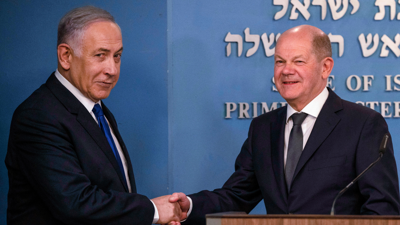 نتنياهو والمستشار الألماني في لقاء سابق