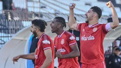 أسامة عبيد يحتفل بهدفه في الصفاقسي