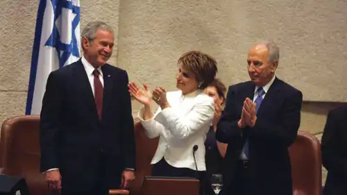 جورج بوش خلال زيارته للكنيست