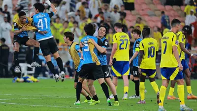 فريق النصر السعودي خلال مواجهة كاواساكي