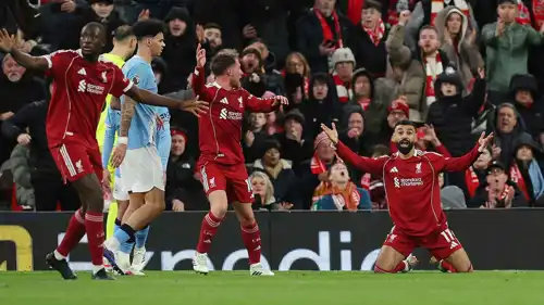 محمد صلاح في مباراة سابقة بين ليفربول ومانشستر سيتي